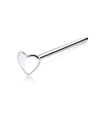 Heart Shaped Straight Nose Stud Silver NSKA-05